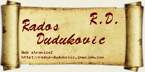 Radoš Duduković vizit kartica